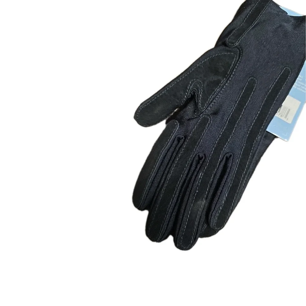 Impressions From Isotoner Fleece Lined Flexible Fit One Size Black Ladies Gloves